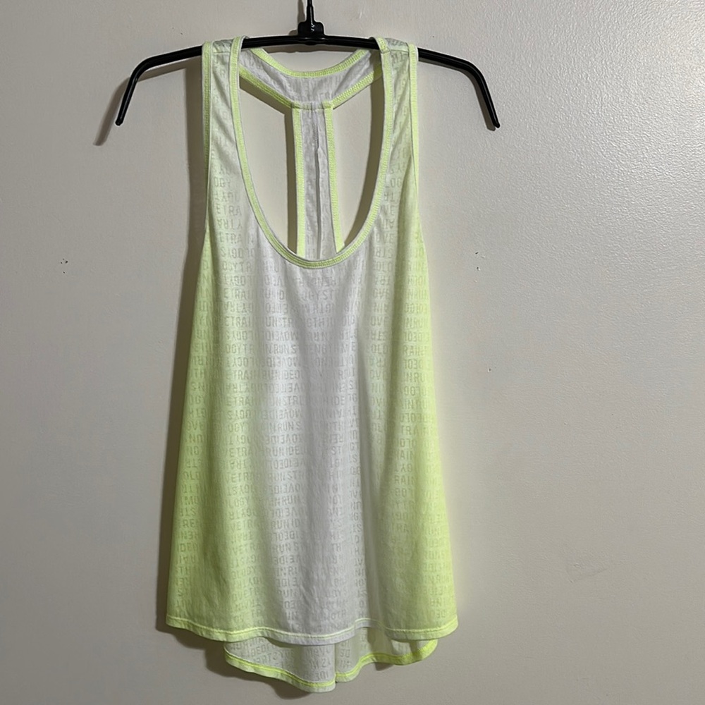 Ideology Green Asymmetrical Backless Tank Top